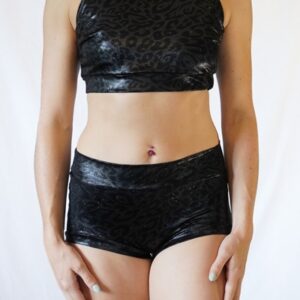Black Glitter Leo Shorts M