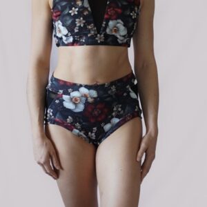 Black Flower Shorts mit Mesh L